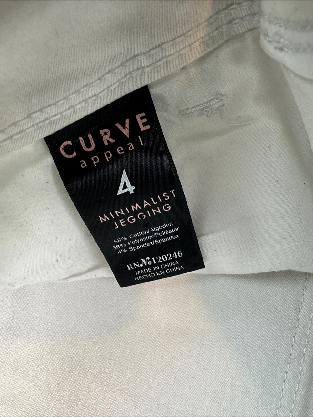 Curve Appeal White Mimimalist Jegging Pants Stretch Skinny Jeans Straight Ankle - Picture 5 of 10